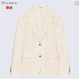 JW ANDERSON x Uniqlo | Off White Linen Blazer Jacket sz XS
